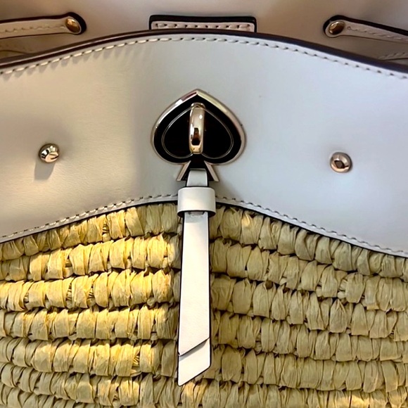 NWOT Kate Spade Straw White Leather Purse - Picture 12 of 15